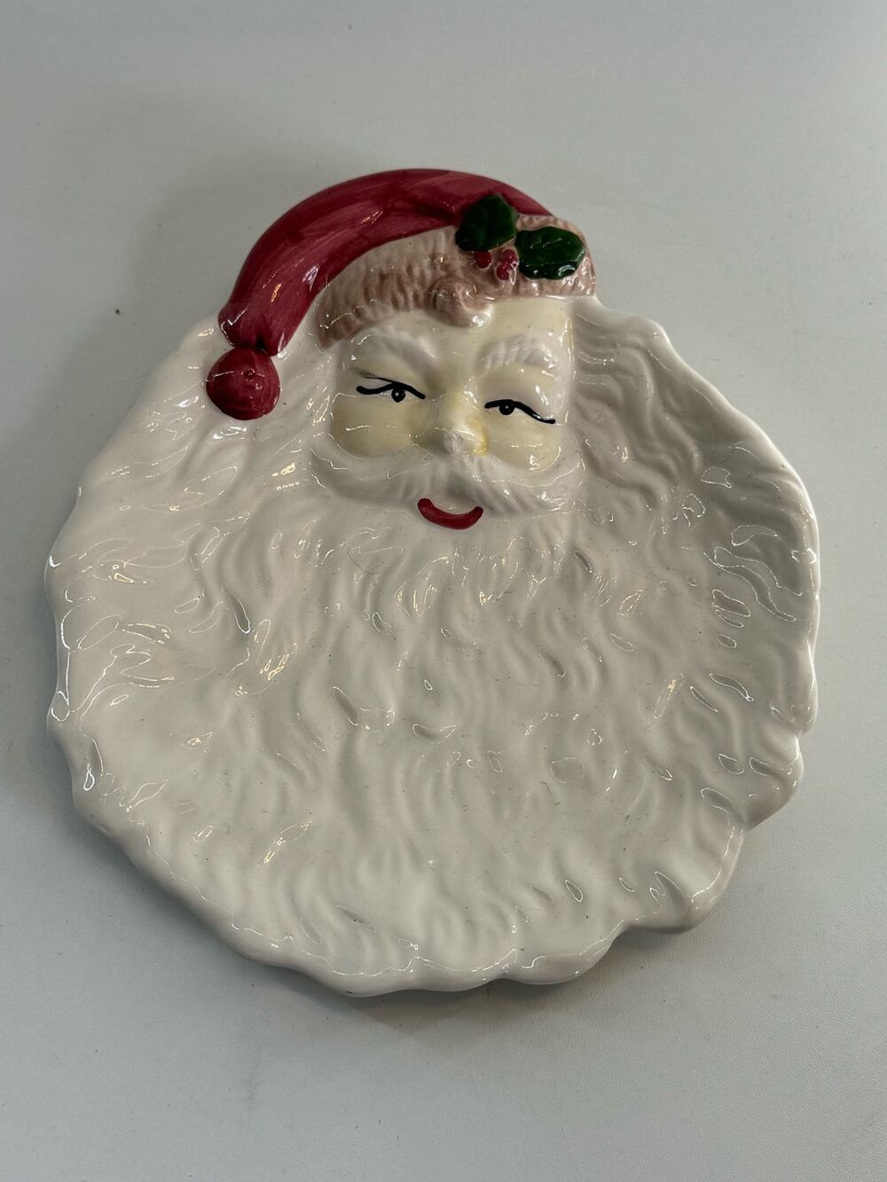 Vintage OCI 1990s Santa Dish Holiday Christmas  Seasonal Decor 8 x 7